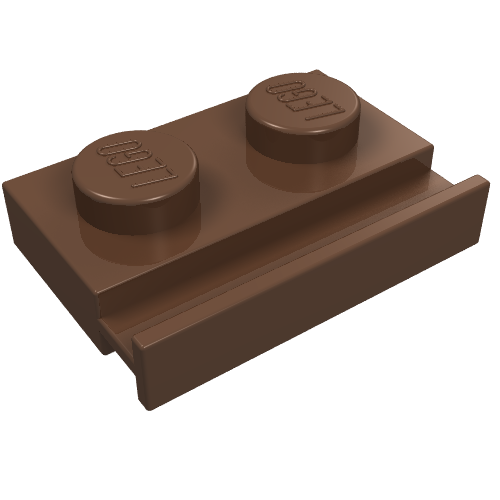 Lego Plate Special 1 x 2 with Door Rail / Brown