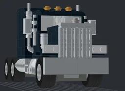Black dog Peterbilt 379