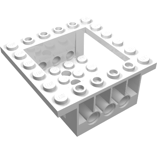 Lego Cockpit 6 x 6 x 2 Cabin Base with Technic Holes / White