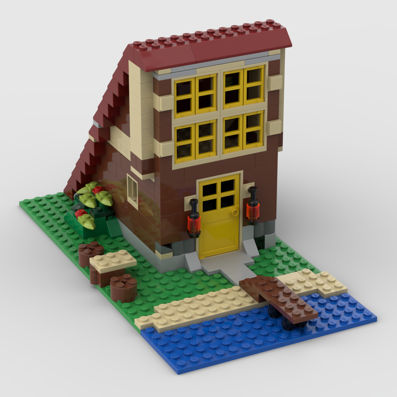 Lego Lakeside Wedge Cabin (5766 Alt Build)