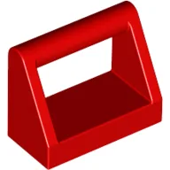 Tile Special 1 x 2 with Handle / Red