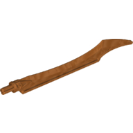 Lego Large Figure Weapon Blade, Curved Tip with Axle / Pearl Copper