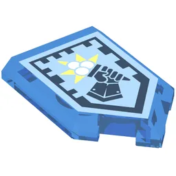 Tile Special 2 x 3 Pentagonal with Nexo Power Shield Print - Ice Cream / Trans-Dark Blue
