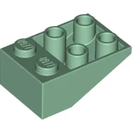 Brick Sloped Inverted 33° 3 x 2, No Connections between Studs, Ovoid Bottom Pin / Sand Green