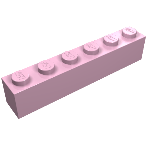 Lego Brick 1 x 6 / Bright Pink