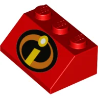 Brick Sloped 45° 2 x 3 with I, Incredibles Logo Print