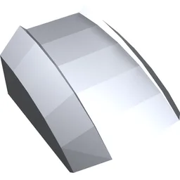 Brick Curved 2 x 2 with Lip, No Studs / Metallic Silver