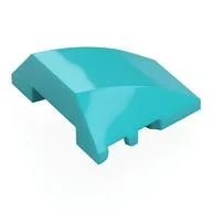 Brick Wedged, Curved 4 x 3 No Studs [Plain] / Medium Azure