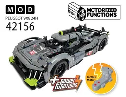 42156 PEUGEOT 9X8 24H Le Mans Hybrid Hypercar RC MOD for Power Function & BuWizz Mortors