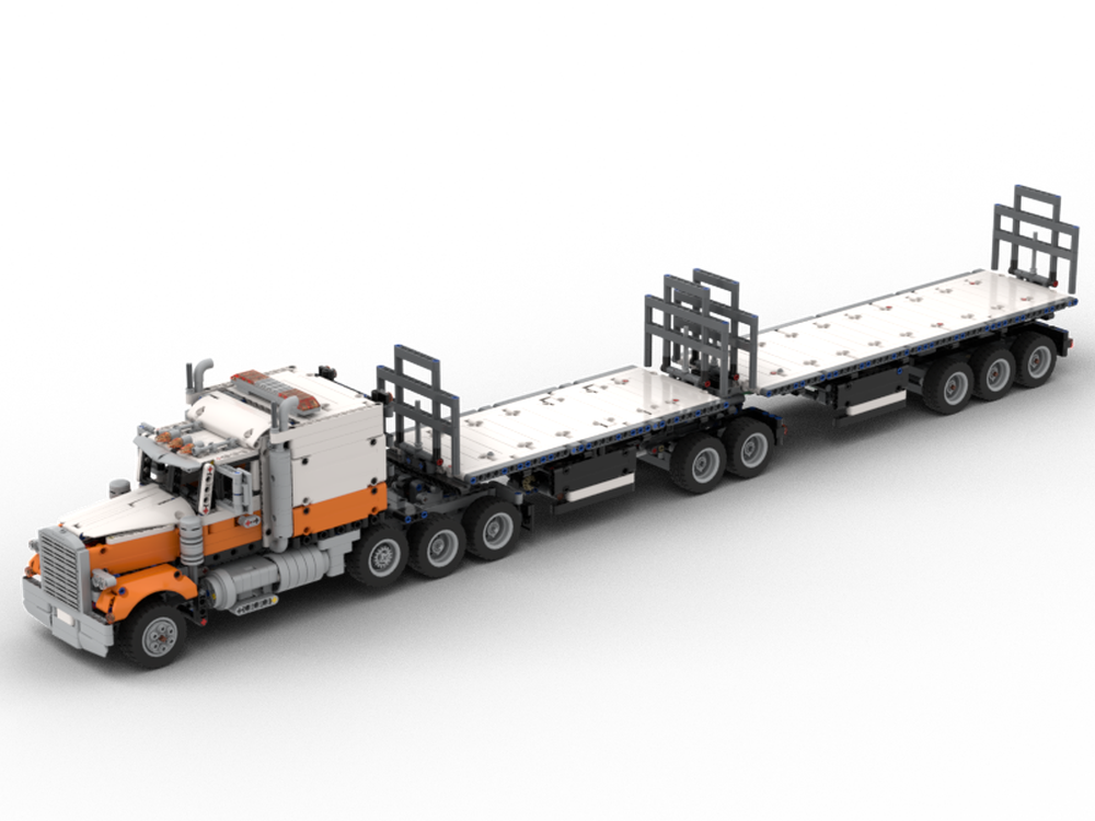 Lego Truck & B-Double Trailer "Road Train" (Control+)