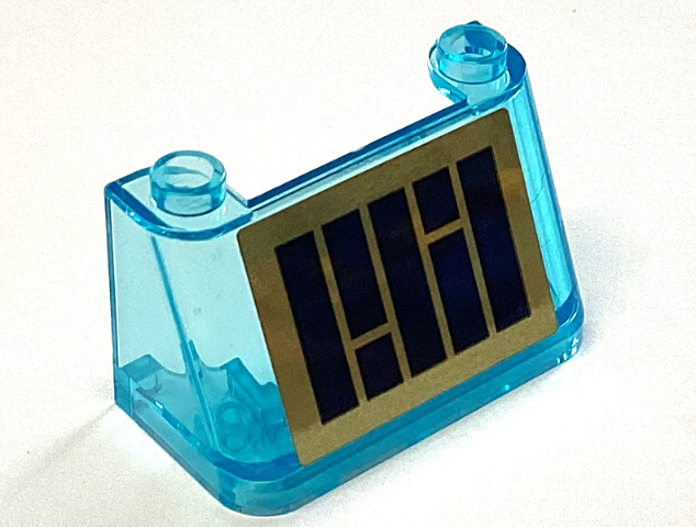 Lego Windscreen 2 x 4 x 2 with Dark Blue and Gold Solar Panel Pattern (Sticker) - Set 60350