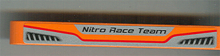 Lego Technic, Liftarm Thick 1 x 9 with 'Nitro Race Team' and 2 Vents Pattern (Sticker) - Set 8473