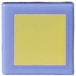 Tile 1 x 1 with Yellow Square Large Pattern / Blue Violet