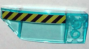 Lego Wedge 8 x 3 x 2 Open Left with Black and Yellow Danger Stripes Pattern (Sticker) - Set 7775