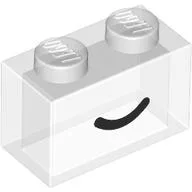 Brick 1 x 2 with Black Curved Line / Smile Print