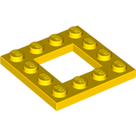 Lego Plate Special 4 x 4 with 2 x 2 Opening / Yellow