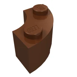 Brick Round Corner 2 x 2 Macaroni with Stud Notch / Reddish Brown