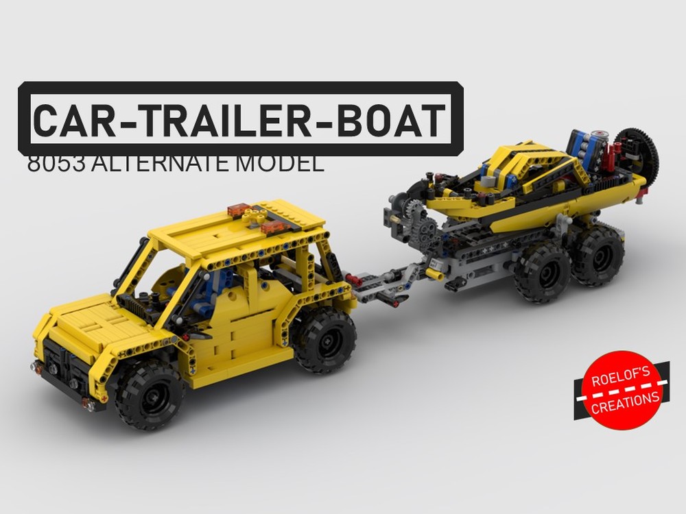 Lego 8053 B-model CAR + TRAILER + BOAT