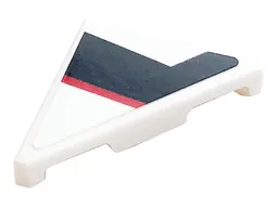 Tile, Modified 2 x 2 Triangular with Red and Black Stripes Pattern Model Right Side (Sticker) - Set 76896