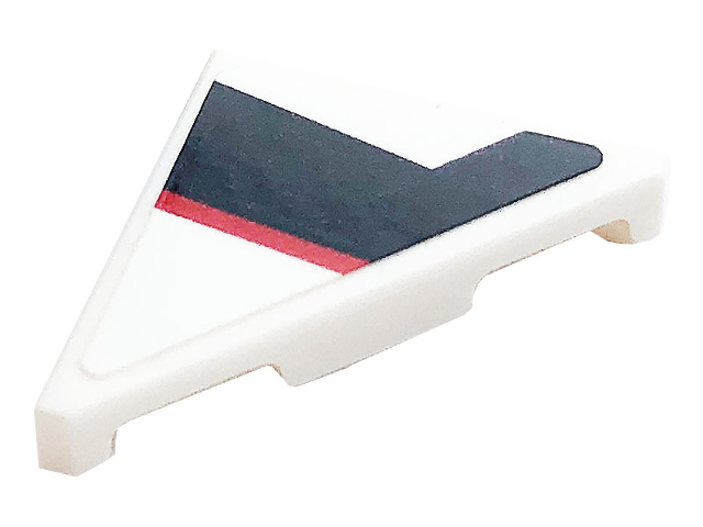 Lego Tile, Modified 2 x 2 Triangular with Red and Black Stripes Pattern Model Right Side (Sticker) - Set 76896