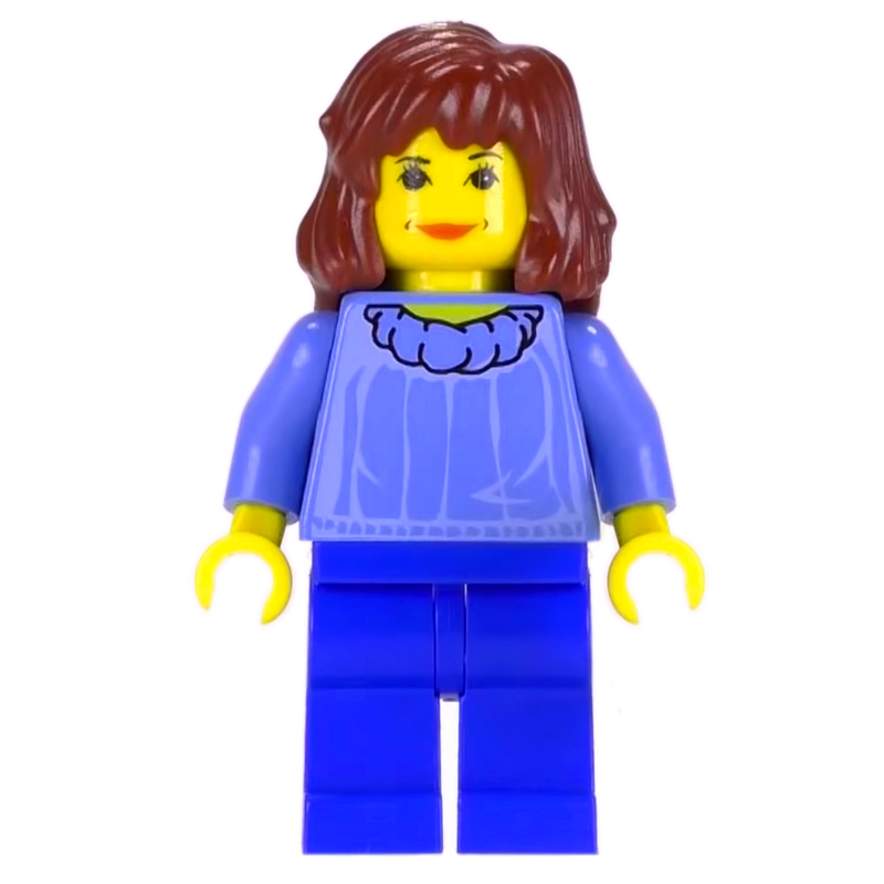 Lego Hermione Granger, Yellow Skin, Medium Blue Sweater