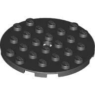 Plate Round 6 x 6 with Hole / Black