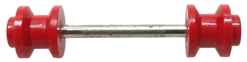 Lego Wheel Pair on Axle for Wheel Brick 3137 - Dually Tire Wheel / Red