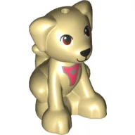 Animal, Dog, Sitting with Coral Straps (Seeing Eye Dog) / Tan