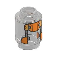 Brick Round 1 x 1 with Orange Panels (RJ-83) Print