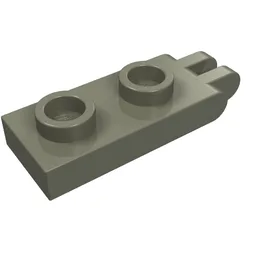Hinge Plate 1 x 2 with 2 Fingers and Hollow Studs / Dark Gray