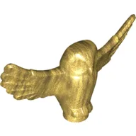 Animal, Bird, Owl Small with Open Wings [Plain] / Pearl Gold
