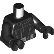 Lego Torso, Imperial Shuttle Pilot, Silver Belt Buckles print, Black Arms and Hands / Black