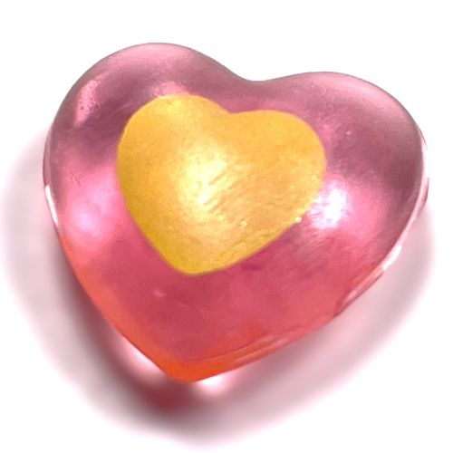 Lego Clikits Icon, Heart 2 x 2 Small with Pin [Polished] with Bright Light Yellow Heart Print