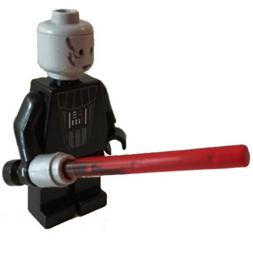Lego Minifig Complete Assembly, Darth Vader with Light-Up Lightsaber / Black