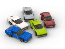 1972 Raging Bull Jarama - Set of Five Colors - 8 Stud Speed Champions
