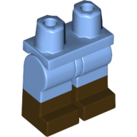 Lego Hips with Medium Blue Legs and Dark Brown Boots Pattern / Medium Blue