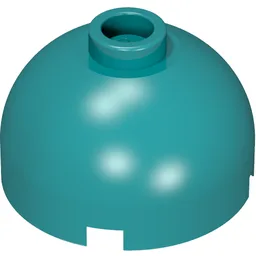 Brick Round 2 x 2 Dome Top, Hollow Stud / Dark Turquoise