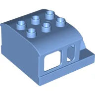 Duplo Train Steam Engine Cabin Roof 2 x 3 Studs / Medium Blue
