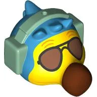 Minifig Head Special Wilbur / Dark Azure