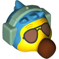 Lego Minifig Head Special Wilbur / Dark Azure