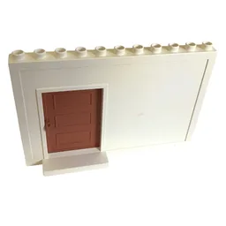 Duplo Building Wall 1 x 11 x 6 with Sliding Recessed Door / White