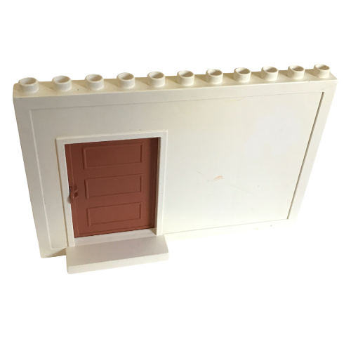 Lego Duplo Building Wall 1 x 11 x 6 with Sliding Recessed Door / White