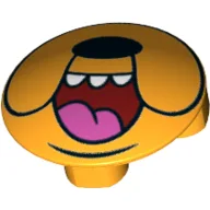 Plate Round 2 x 2 with Rounded Bottom with Dog Nose and Mouth Print