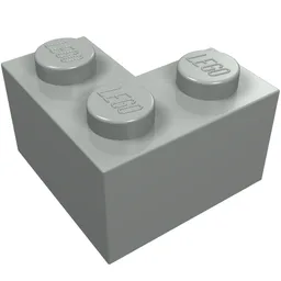 Brick 2 x 2 Corner / Light Gray