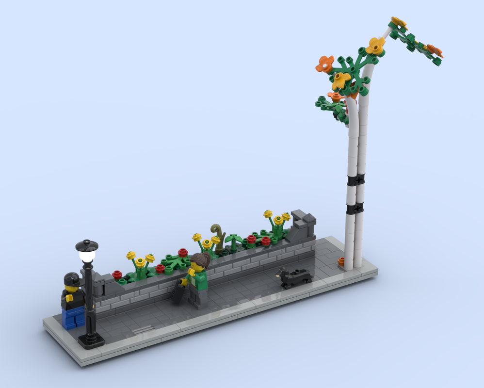 Lego Modular Sidewalk with BirchTree