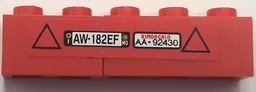 Stickered Assembly 5 x 1 x 1 with Black Triangles and White License Plates with 'AW 182EF' and 'AA 92430' Pattern (Sticker) - Set 8153