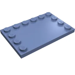 Plate Special 4 x 6, Studs on 3 Edges / Sand Blue