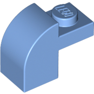Lego Brick Curved 1 x 2 x 1 1/3 with Curved Top / Medium Blue