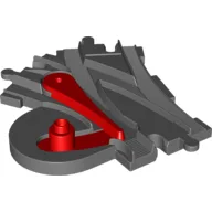 Duplo Train Track Switcher with Red Switch / Dark Bluish Gray