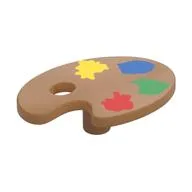 Equipment Paint Palette with Yellow, Blue, Green and Red Paint Spots Print / Medium Nougat